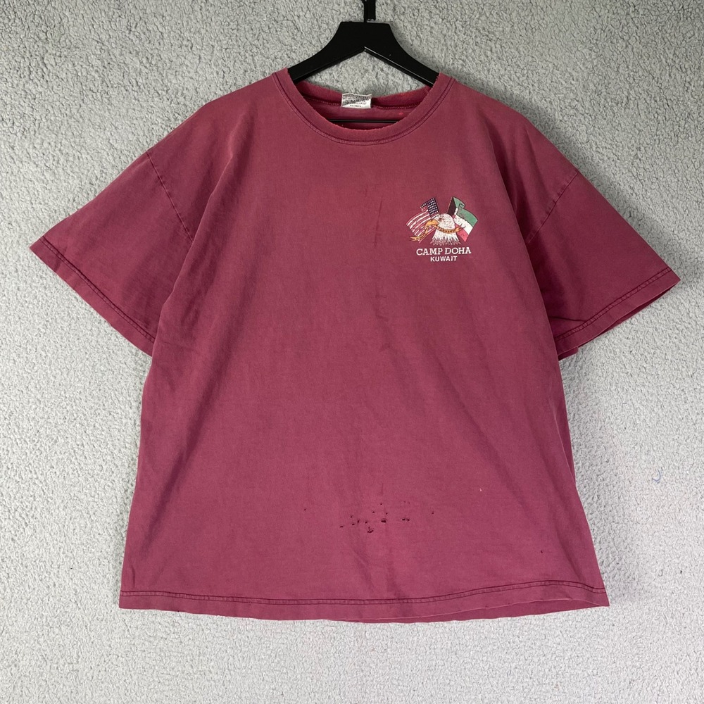 Vintage Camp Doha Kuwait Eagle Flags Graphic T Sh… - image 5